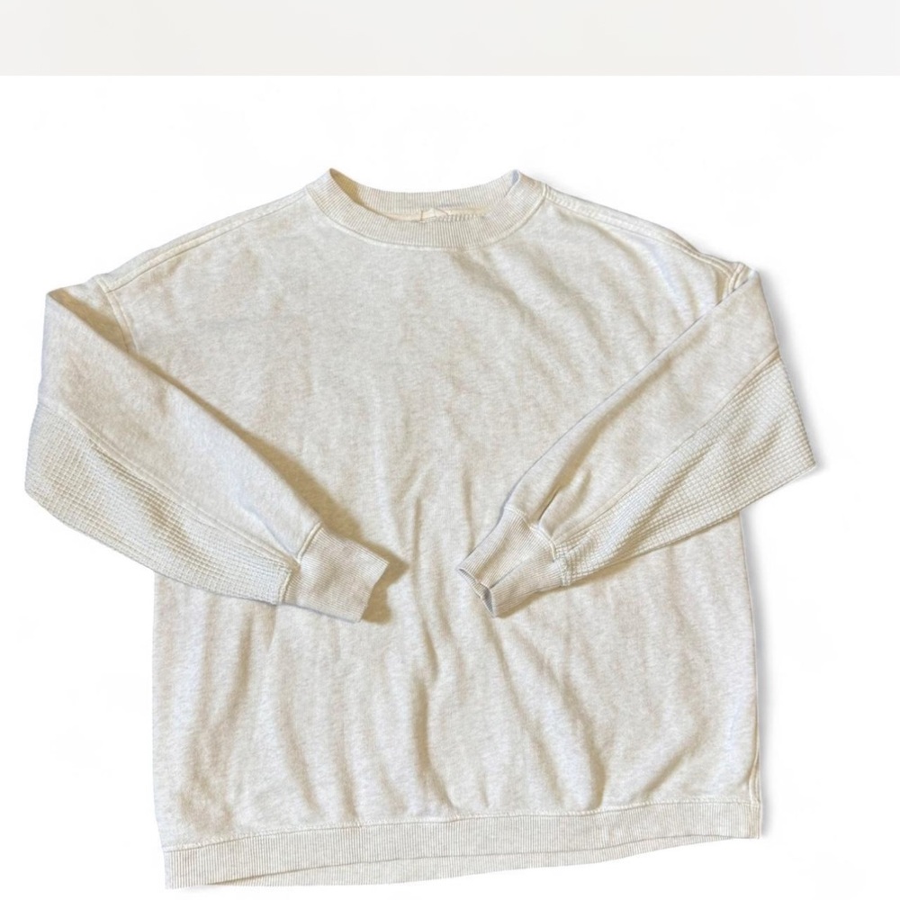 aerie Lightweight Crewneck Sweater in cream